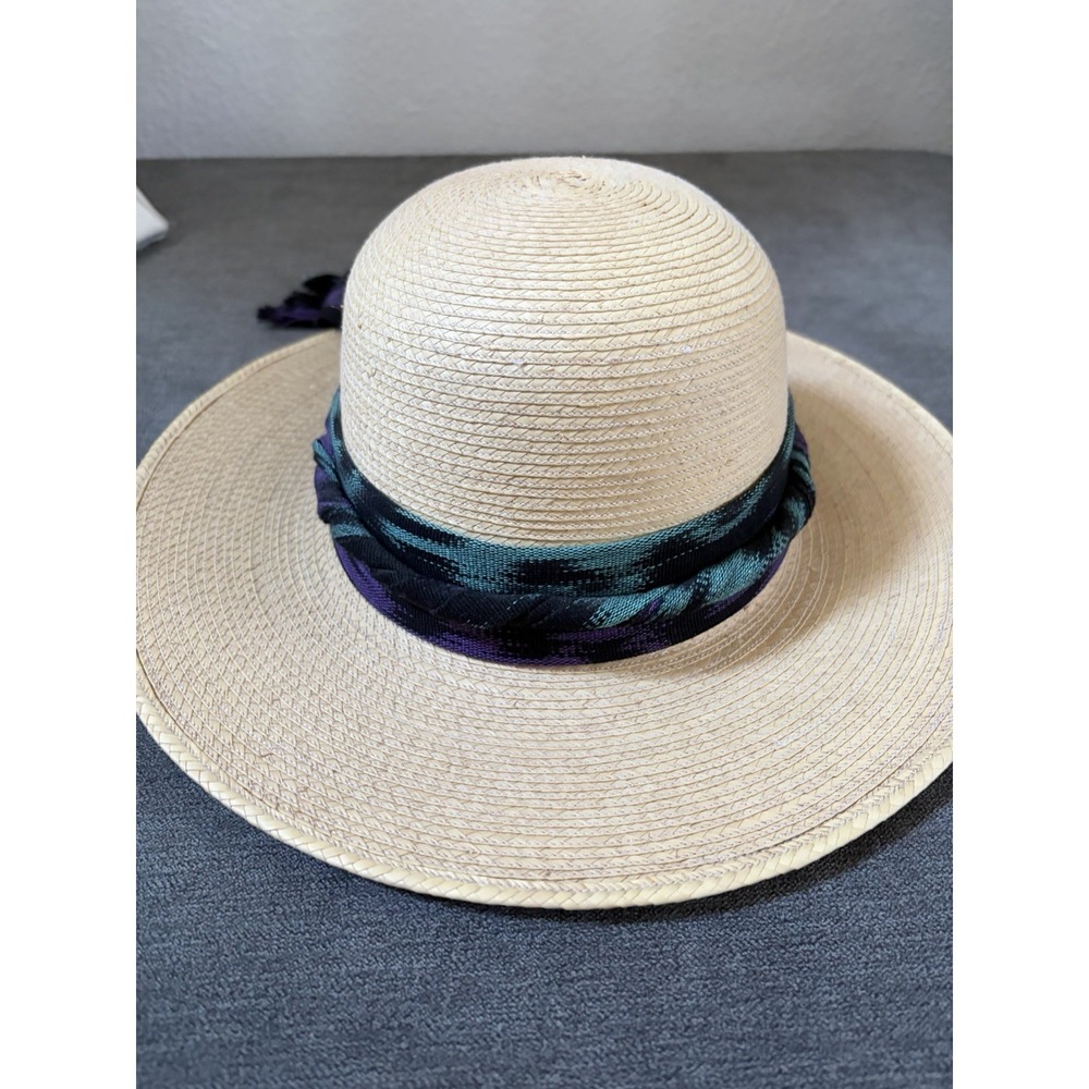 Guatemalan Panama Hat, Handcrafted of Palm Leaves by Maya-Quiche Indians 6 5/8
